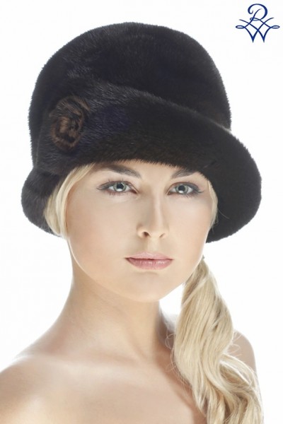 Шляпа меховая женская из норки коричневой 113-А шляпа норка махагон NAFA