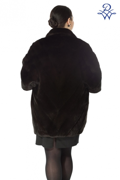 Пальто меховое женское 205 Б норка BLACK NAFA