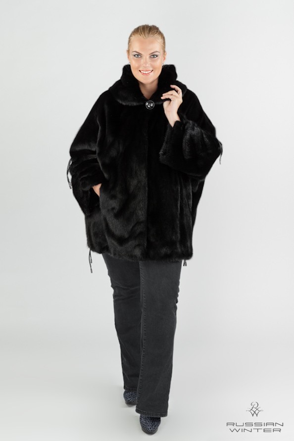 Норковая куртка меховая женская 8-pr-080/80 норка чёрная.