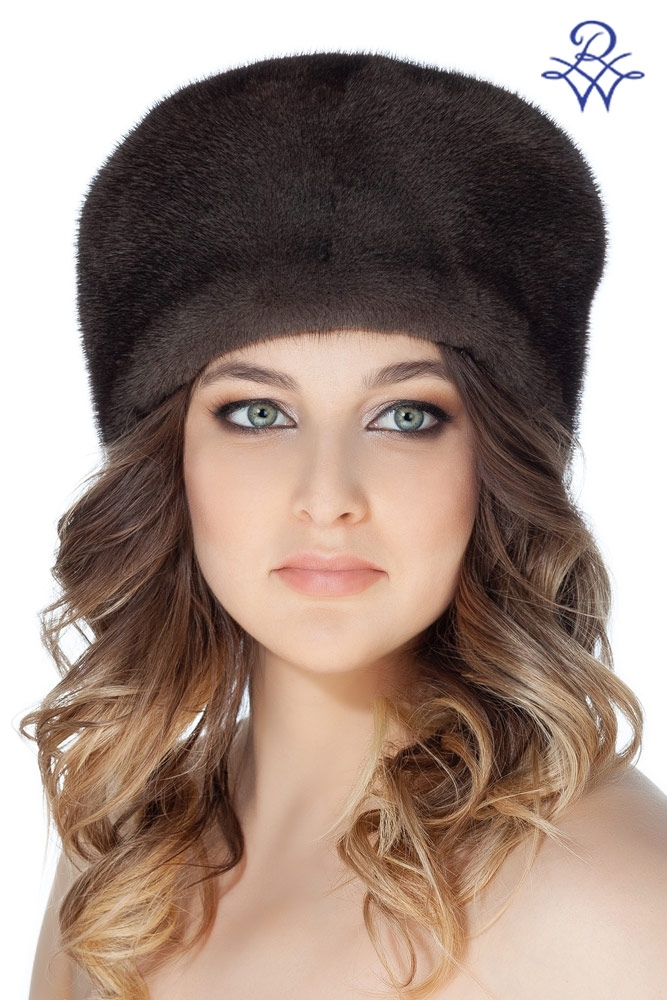 Норковая шапка женская кубанка меховая 3722.118.1689 норка скандинавская кварц - купить в Москве по выгодной цене