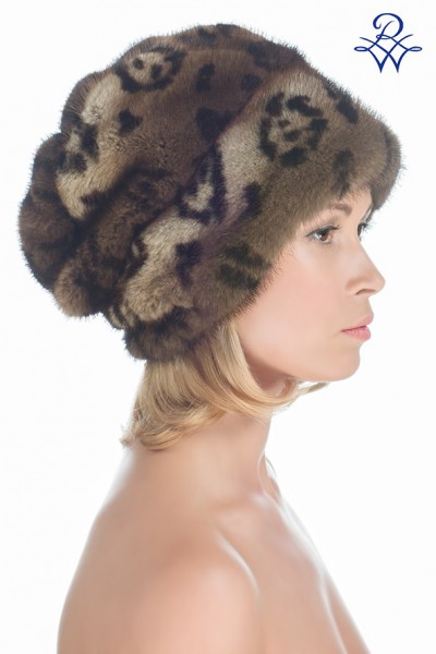 Женская меховая шапка папаха из норки 32132406 модель Большой каприз норка