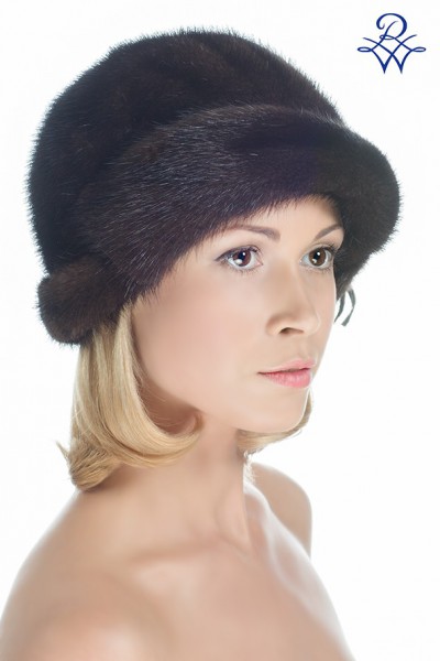 Шляпа норковая женская меховая 108 модель Шляпа Розетка норка сканблэк