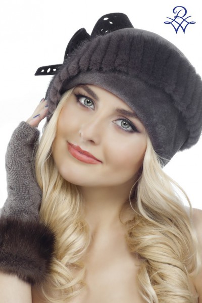 Меховая дизайнерская женская шляпа из норки 16105692 модель Шляпка Елена норка