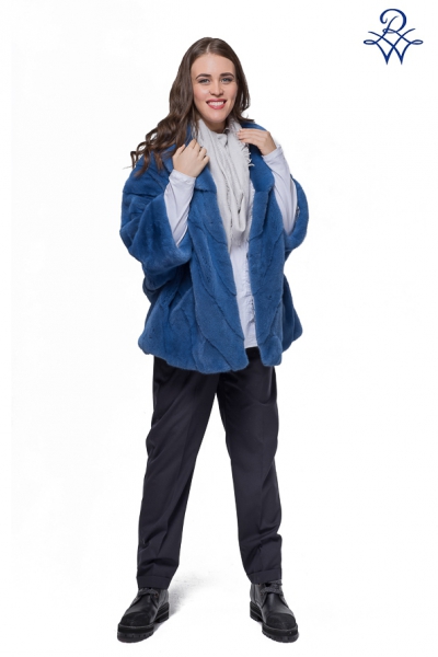 Норковая куртка женская модель 289 норка синяя