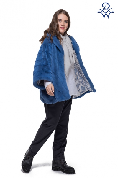 Норковая куртка женская модная модель 289 норка синяя