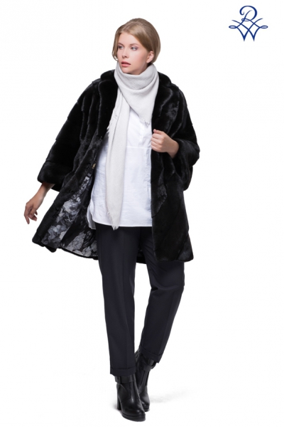 Куртка из канадской норки чёрной женская модель 205 норка BLACK NAFA