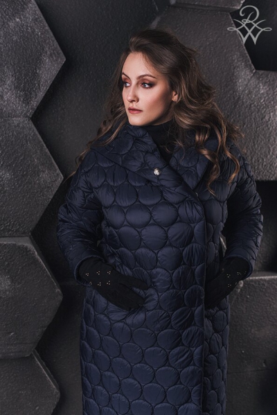 Пальто дизайнерское с капюшоном женское модель Каппа полиэстер, полиамид