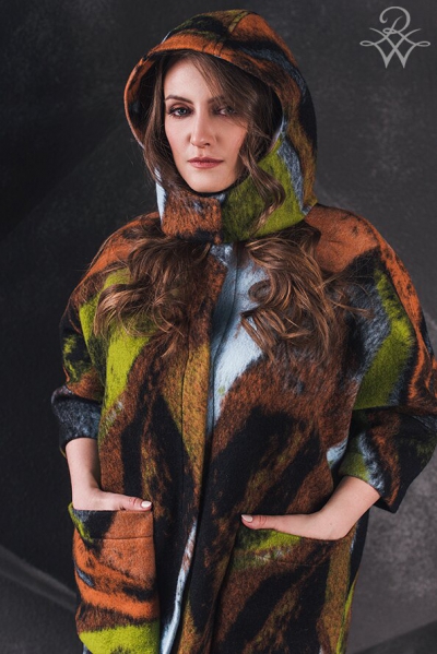 Шерстяная дизайнерская куртка женская модель Сирра пикассо войлок