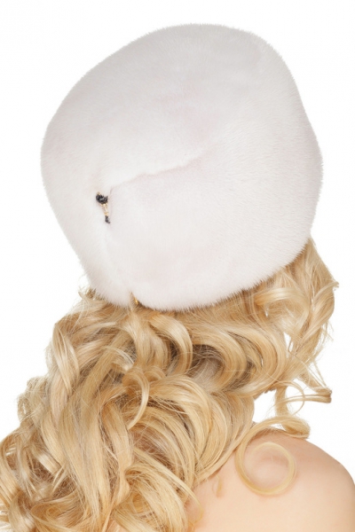 Боярка норковая шапка меховая женская светлая модель Папаха Д, норка жемчуг