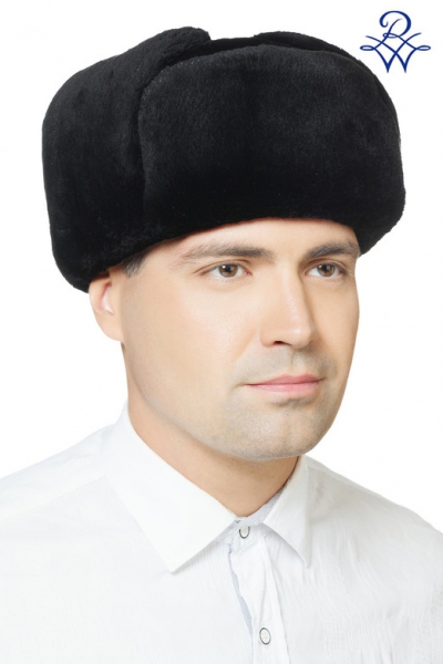 Мужская шапка ушанка комбинированная Классик норка стриженная, бобр стриженный