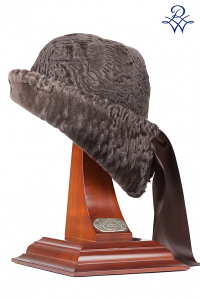 Меховая женская шляпа из каракуля 25902335 Шляпка Фея каракуль свакара коричневый