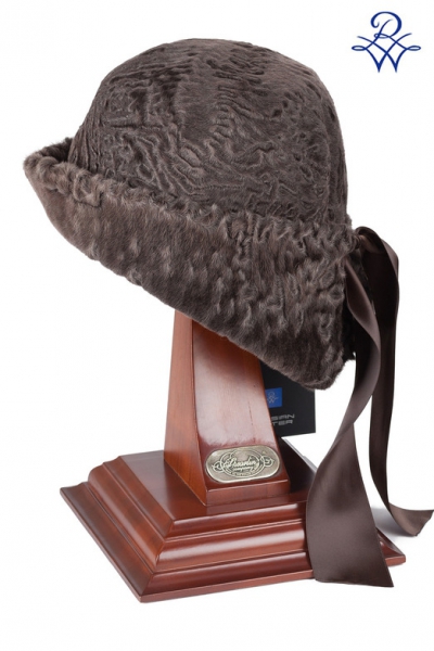 Меховая женская шляпа из каракуля 25902335 Шляпка Фея каракуль свакара коричневый