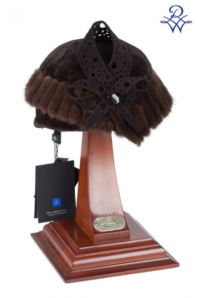 Меховая дизайнерская женская шляпа из норки 16105692 модель Шляпка Елена норка