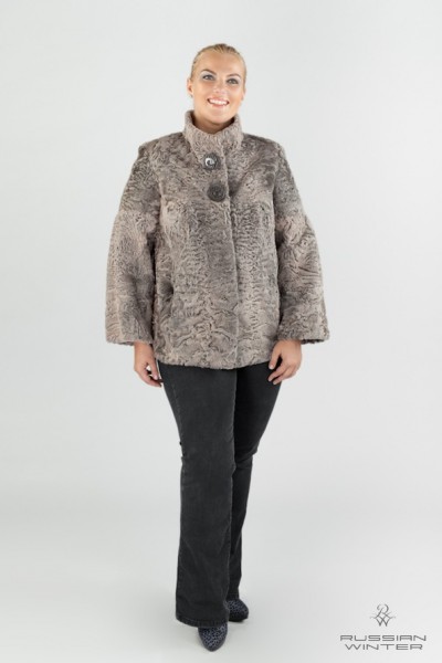 Модная куртка из каракуля женская модель Инна каракуль гулигаз.