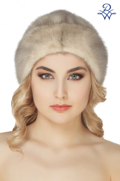 Меховая норковая бандана женская шапка модель Банадна норка цветная колотый лёд